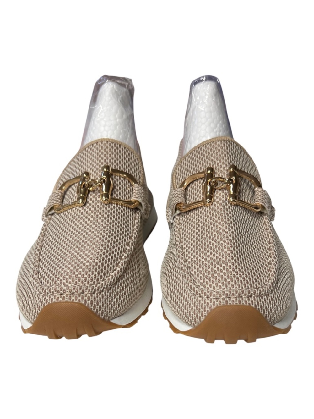 NWOT Tan Orthopedic Loafers Gold Hardware Comfort Slip Ons | EU 37 (US 7) - Picture 3 of 6